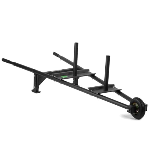 Titan Fitness Plate-Loaded Weighted Wheelbarrow, 500 LB Capacity, Fits Olympic-Sized Weight Plates, Push, Pull Exercises, Upper Body Workout Equipment for Grip and Strength Training