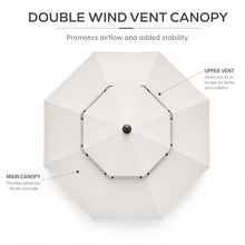 Treasure Garden 11ft Double Wind Vent Patio Umbrella – Outdoor Market Umbrella – Deluxe Auto-Tilt – Bronze Aluminum Frame (Sunbrella, Natural)