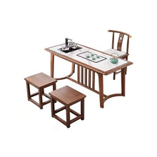 LICONG-2019 Tea Table Solid Wood Rock Board Balcony Tea Table and Chair Combination Set, Small Household (100x62x72cm) Side Table