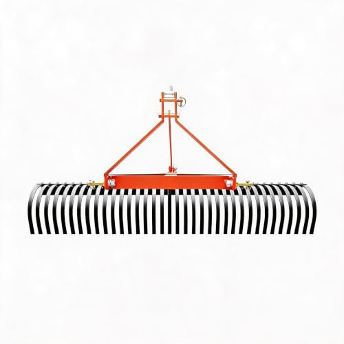 Hosslly 5 FT Landscape Rake,3 Point Rock Rake for Tractors for CAT1 CAT2