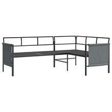 WXGTBKPR 2 Piece Patio Dining Set with Anthracite Steel Garden Corner Sofa and Dining Table, Weather-Resistant Outdoor Furniture with Thickly Padded Cushions