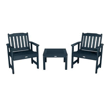 highwood AD-KITCHGL2-FBE 2 Lehigh Garden Chairs with 1 Square Side Table 3-Piece Set, Federal Blue