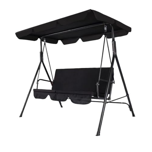 XRXwuf689 Outdoor Garden Bench Outdoor Porch Swing Adjustable Canopy Durable Steel Frame for Garden Poolside Park Bench