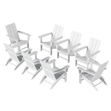 WestinTrends 8-Piece Modern Poly Folding Adirondack Chair Set White