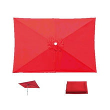 Replacement Canopy for 6.5'x10' Patio Umbrella - Waterproof Rectangular Parasol Top Cover UV-Resistant Fabric Easy Installation for Market Tables Outdoor Shade Solution,Red-300x200cm/10x6.5ft