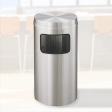 Sturdy Essentials 10 Gallon Satin Aluminum Waste Receptacle | Heavy-Duty Commercial Trash Bin | Rust & Tarnish Resistant | Durable Indoor Waste Container | (Flat Top)