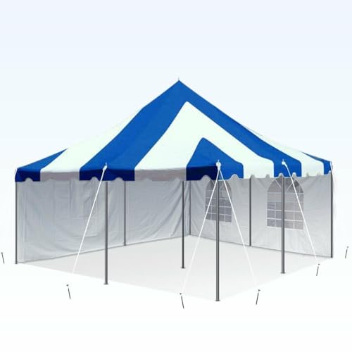 TentandTable 20x20 Premium Outdoor Wedding Event Party Canopy Pole Tent with Sidewalls Blue