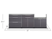 NewAge Products Classic Series 4PC Aluminum Slate Gray Modular Outdoor Kitchen Set - 24" D x 97" W x 35.5" H