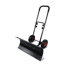 Snow Plow Shovel with Wheels Portable Snow Pusher Snow Shovel for Driveway Pusher Adjustable Height & Angle Heavy Duty Metal Rolling Snow Removal Tool for Driveway Garden Pavement(Snow removal,100x42c