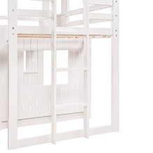 Harper & Bright Designs House Bunk Beds Twin Over Full with Slide White