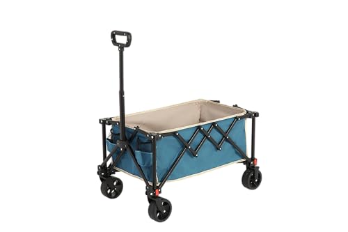 Outdoor Versatile Folding Wagon Carts,All Terrain Wheels,Heavy Duty Trolley,with Adjustable Handle,for Camping Shopping Fishing