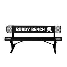 COATEDOUTDOORFURNITURE Buddy Bench, Black, Expanded, 6Ft, with Back