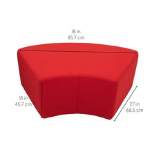 FDP 24" x 48" S-Curve Oversized Outdoor Ottoman Featuring Sunbrella Fabric - Weather-Resistant, Fade-Resistant, Assembled Patio Furniture for Backyard, Poolside Seating, 18" H - Canvas Jockey Red