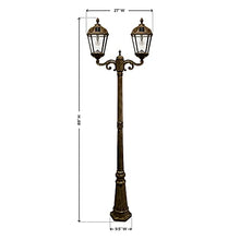 Gama Sonic Outdoor Solar Lamp Post Light Kit Double Head 300 Lumens Warm White Weathered Bronze