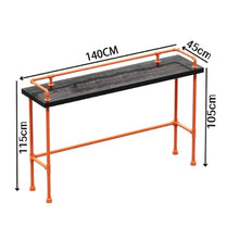 Industrial Bar Table, Modern Wood Height, Dining and Chair Sets, Pub with Sturdy Metal Frame, for Hallway, Bedroom, Living Room, Foyer(B140CM)