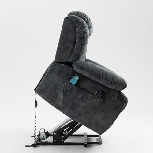 FANYE Electric Power Lift Chair with Massage and Heat, Dark Blue