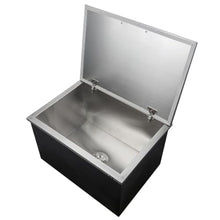 20" Built-in Ice Chest 107.5L, Stainless Steel Cooler Bin with Drain for Outdoor