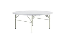 PRO&Family Round Folding Table for Events, Dining, Church, School, Wedding, Backyard Tables (10, 72'' Bi-Folding)