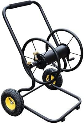 CFDZCP Outdoor Garden Hose Reel Garden Hose Reel Cart with 2 Wheels, Portable Water Hoses Retractable Carts Metal Handle Holds 200 Feet of 1/2-Inch Hose for Yard Lawn Farm Patio