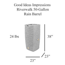 Good Ideas Impressions Riverwalk 50 Gallon Faux Slate Surface Dual Spigot Rain Barrel Light Granite 4 Pack