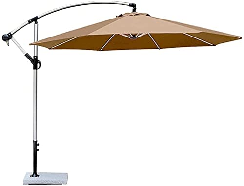 Garden Parasols Tilting Garden Umbrella 2.7M-3M, Hand Crank Aluminum Frame 360 Degrees Rotating,Large Outdoor Sun Shade with Crank Handle(Color:D) (B)