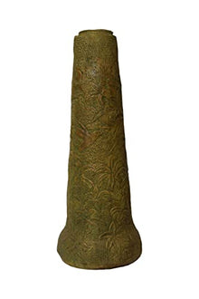 Solid Rock Stoneworks Floral Birdbath 26in Tall x 18in Diameter Brushed Moss Color