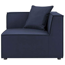 Modway Saybrook Patio Upholstered Loveseat and Ottoman Set Navy