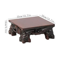 M3b6G8p1 bonsai pot stand Square Flower Potted Short Foot Base Wooden Ornaments(Large)