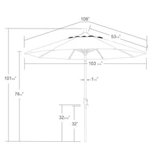 California Umbrella 12-Year-Non-Fading, 9Ft Premium Sunbrella Patio Umbrella, Hand-Crank, Button-Tilt, Black Frame, Aruba Fabric