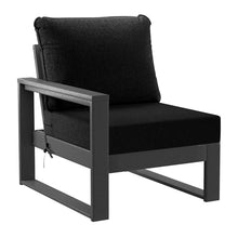 WestinTrends Montara Outdoor HDPE All-Weather Modern Patio Loveseat with Waterproof Cushions, Black