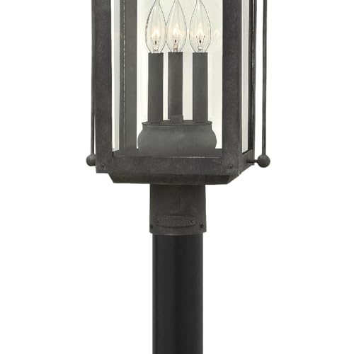 Hinkley Anchorage Large Outdoor Lantern - Aluminum, Clear Glass, Aged Zinc Finish