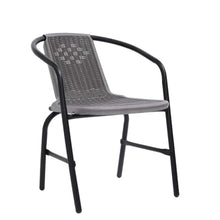 HGKMBRY 8-Piece Stackable Outdoor Armchairs with Plastic Rattan and Steel Frame, 242.5 lb Capacity Patio Seating Set for Garden