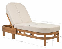 SAFAVIEH Outdoor Patio Furniture Collection – Kento Natural & Taupe Adjustable Outdoor Lounger, Solid Wood Chaise with Removable Cushions, Modern Patio Lounge Seating (PAT7103A)