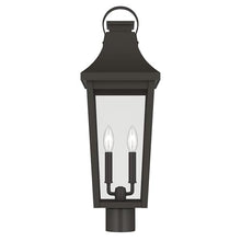 Kichler 25.25 Inch Cleary 2 Light Outdoor Modern Traditional Post Light, with Clear Glass in Olde Bronze, Waterproof Aluminum, (25.25" H x 8.5" W), 59197OZ