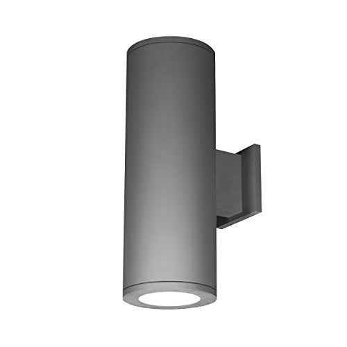 WAC Lighting DS-WD06-S40S-GH Tube Architectural 6" LED Up & Down Wall Light Straight Spot Beam 4000K, Graphite