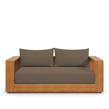 Modway Tahoe Acacia Wood Outdoor Patio Loveseat in Natural Cocoa with Weather-Resistant Cushions - Ideal as a Patio Couch, Outdoor Sofa, or Wood Couch