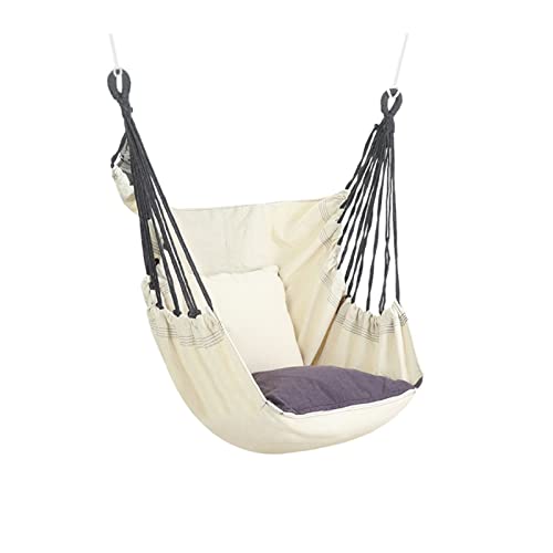 Swing Outdoor Hammock, Garden Courtyard Hammock, can Bear 200kg, Pure Cotton Portable Dormitory Swing Chair, Indoor Hanging Chair Swings Seats Children Swing (Color : Gold)