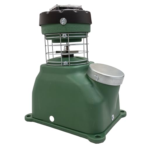 Capsule Game Feeders 100LB Capacity 360-Degree Broadcast Game Feeder Green