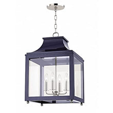 Bailey Street Home Four Light Large Pendant Polished Nickel/Navy Silver