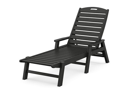 POLYWOOD NCC2280MA-P Nautical Arms Chaise, Black