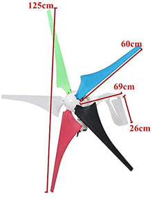 4000W 5000W Wind Turbine/Generator 5 Blade 12V/24V Power Supply for Household Streetlight+ Wind Controller Mounting Accessories (4000w 12v)