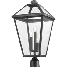 Z-Lite 3 Light Outdoor Post Mount Fixture 579PHXLR-BK, Clear Beveled