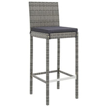 fsahslih 9 Piece Patio Bar Set Gray PE Rattan Table and 8 Stools