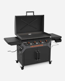 Blackstone 2309 Iron Forged 36” Omnivore Griddle with X-Braced Hood and Enclosed Cabinet, Powder Coated Steel, Black
