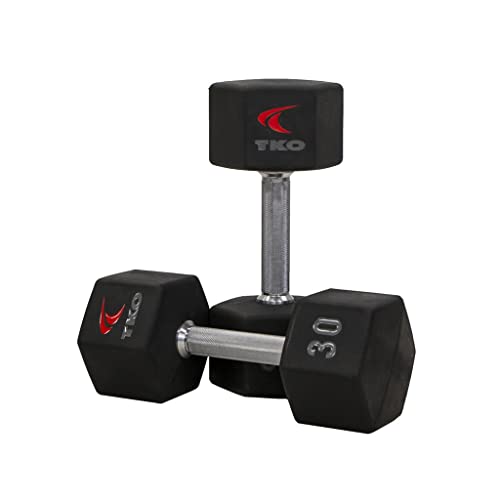 TKO Tri Grip Urethane Hex Dumbbell Set 5-50lbs