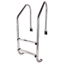 Swimming Pool Handrail 304 Stainless Steel Pool Ladder with Non-Slip Pedal Tube Wall Thickness 1mm for Garden Backyard Pools/Silver / 2 Step (Silver 2 Step)