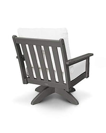 POLYWOOD® Vineyard Deep Seating Swivel Chair in Slate Grey/Natural