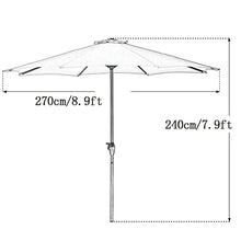 ARGENTFLUX 270cm/9ft Octagonal Iron Patio Table Umbrella, Outdoor Market Umbrella with Crank, 8 Ribs, Sun Shade Parasol(Beige)