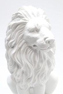 Vittoria Collection 20.5" Pair of Lions Sitting Down Aggressive Statue Figurine Made in Italy Indoor Outdoor Garden Home Decoration
