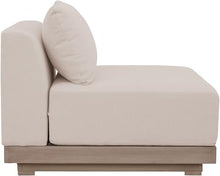 Meridian Furniture 33026Beige-Chair Solace Collection Modern | Contemporary Outdoor Patio Modular Armless Chair with Olefin Water Resistant Performance Fabric, 38.5" W x 38.25" D x 32" H, Beige